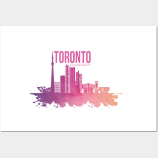 Toronto Watercolor Skyline Posters and Art